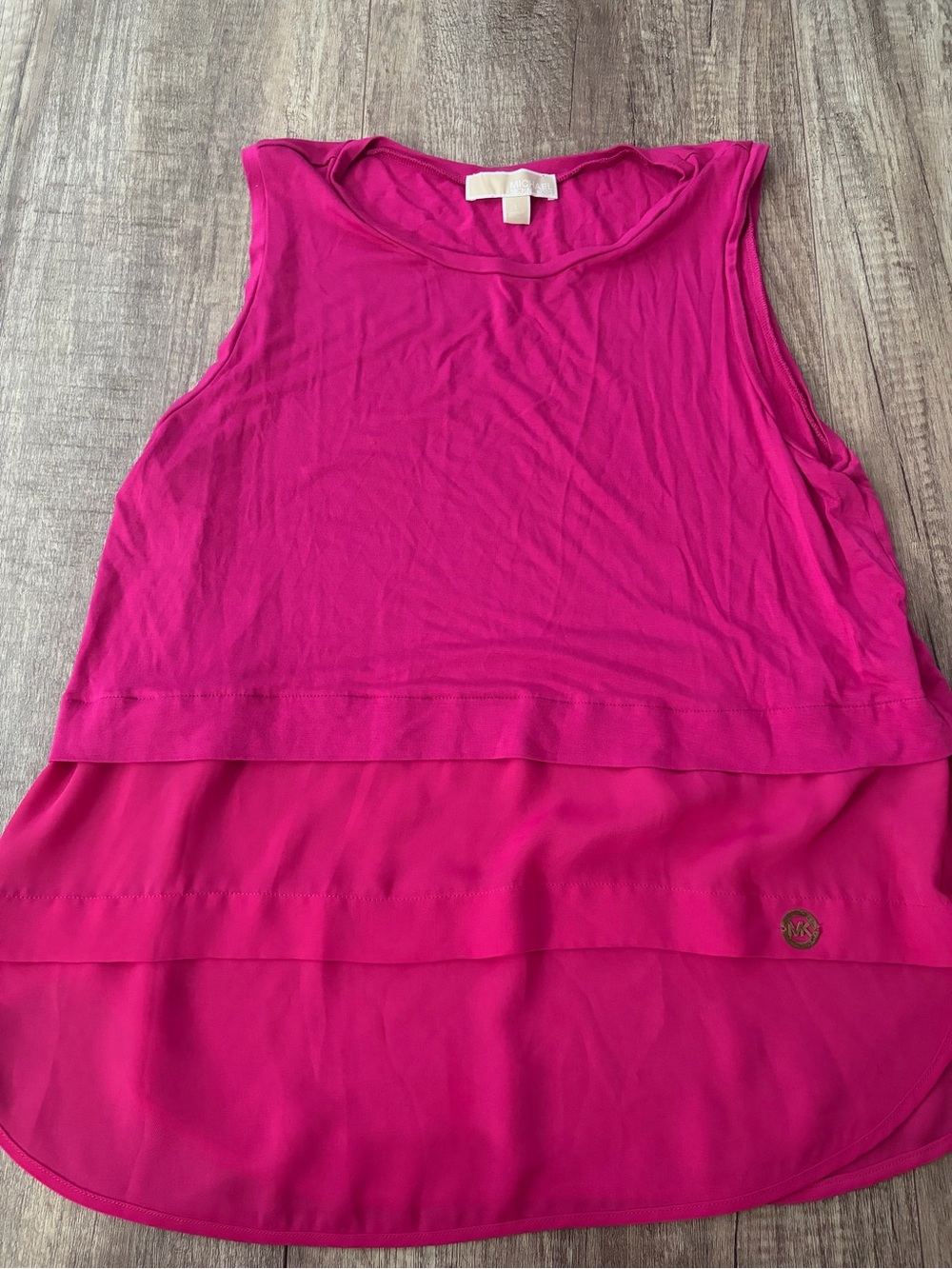 Michael Kors Fuchsia Layered Sleeveless Tank Top